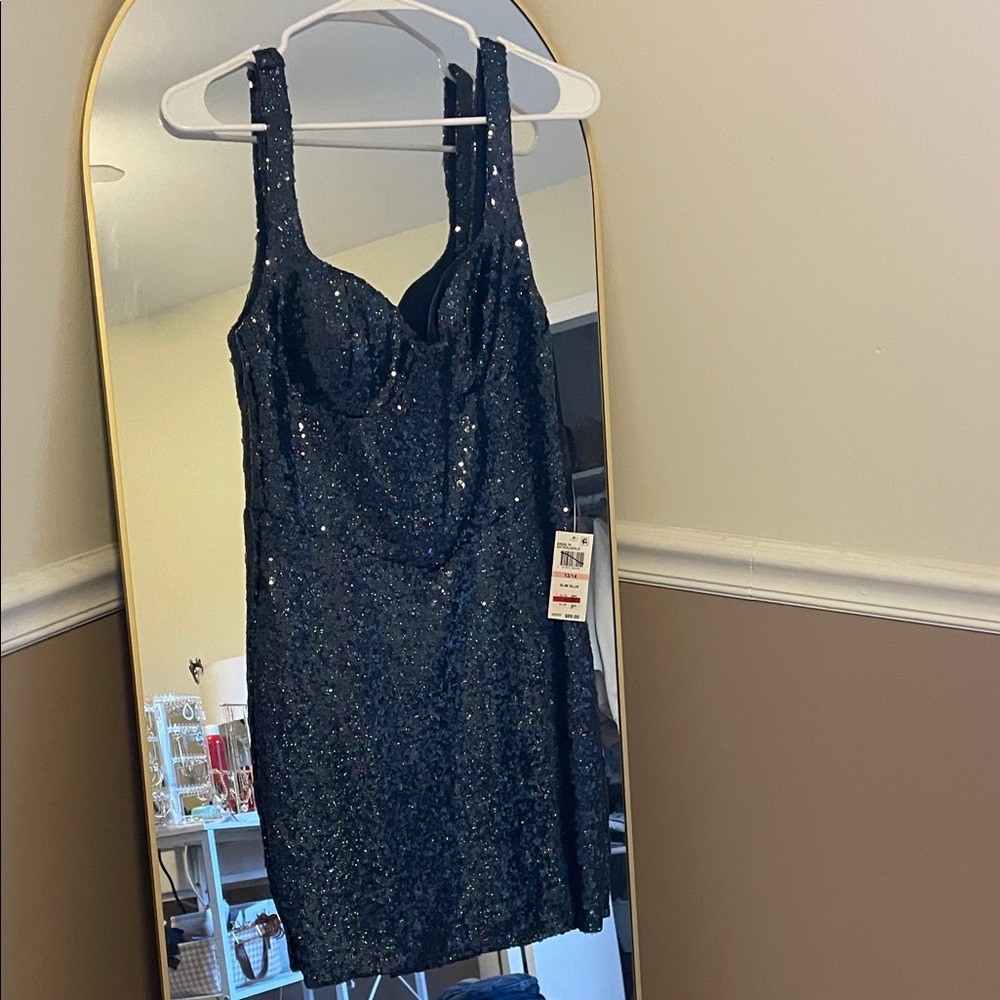 Black Sequin Cocktail Dress
